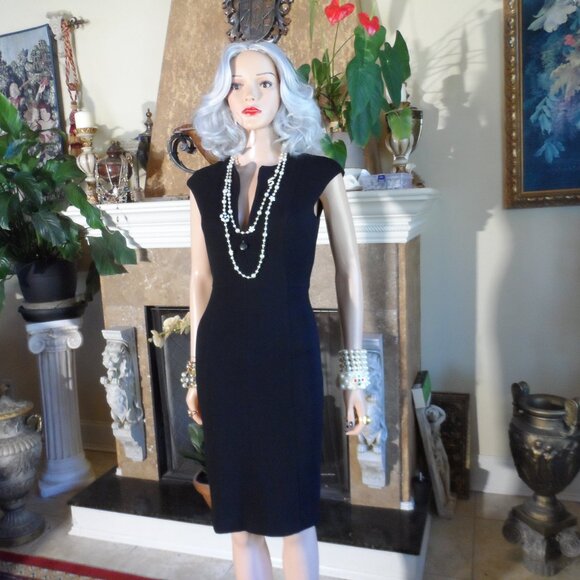 Akris Punto Black Sheath Dress w/Front Zipper Detail Size FR 36/US 4 - Picture 3 of 16